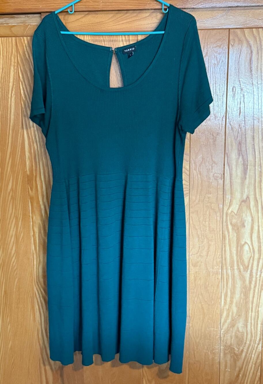 Women's Torrid Forest Green Ribbed Skater Dress, Size 3